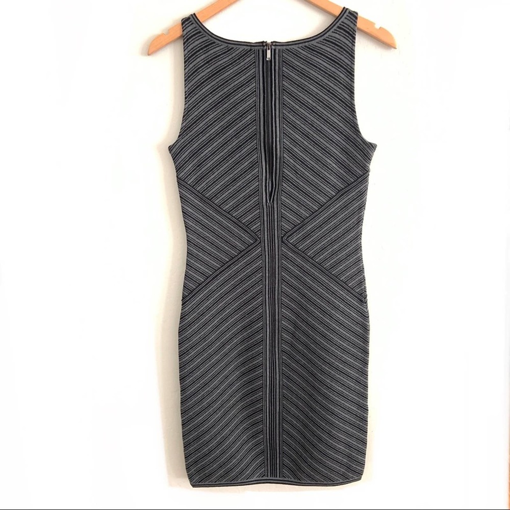 Cache Geometric Bodycon Black Gray Dress Size Small - Picture 2 of 5
